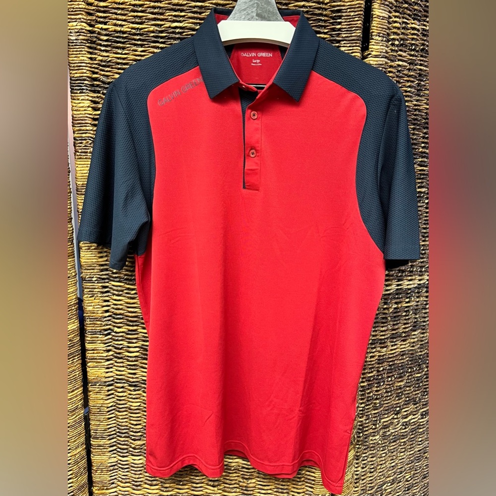 Galvin Green-Red/Blue-Polo Shirt, Large, Massimo‎